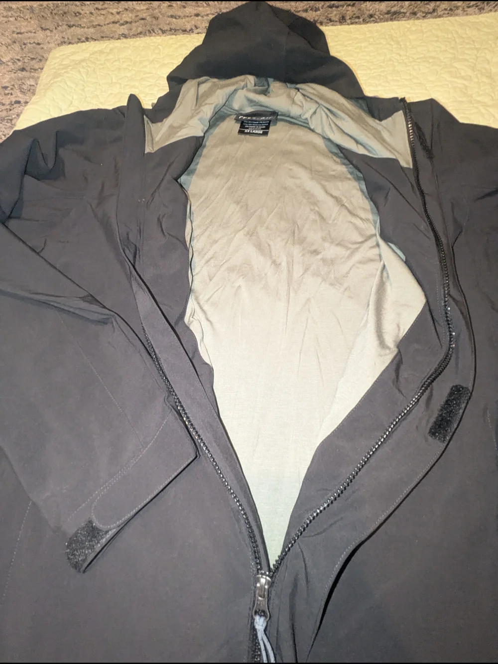 Free Fly Apparel Men's Hooded Black Rain Jacket